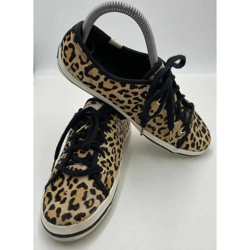 Keds X Kate Spade Women's Kickstart Low Calf Hair Leopard Print‎ Sneakers Sz 4 M